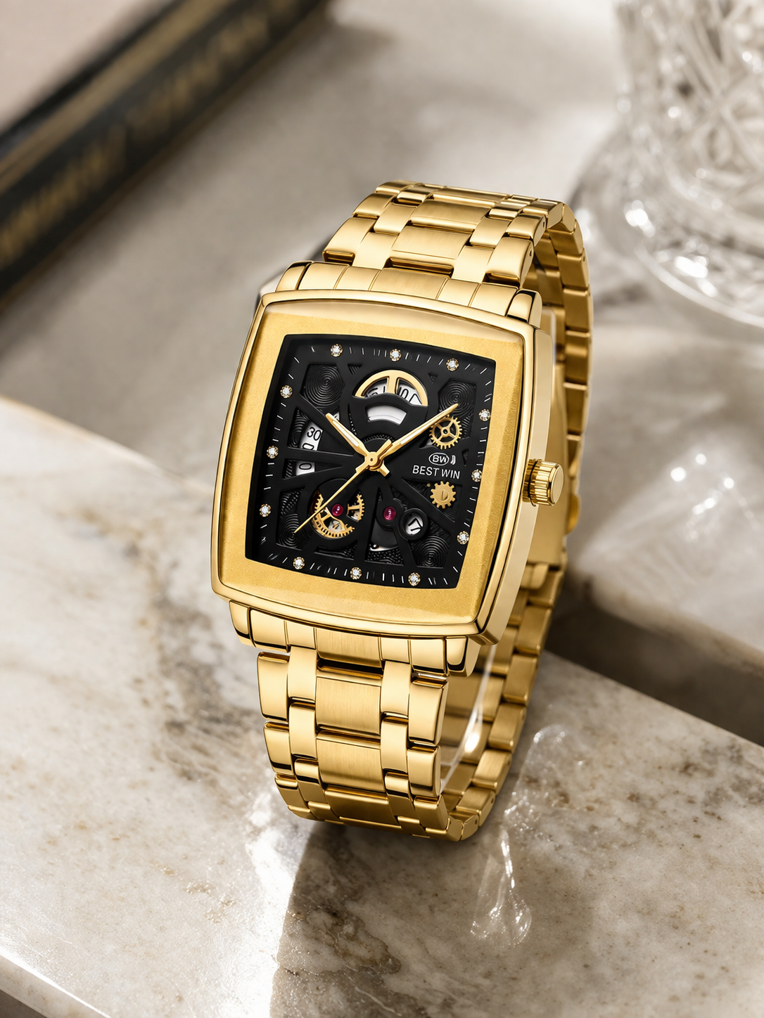 Best Win Royal Gold Skeleton Watch ✨⌚